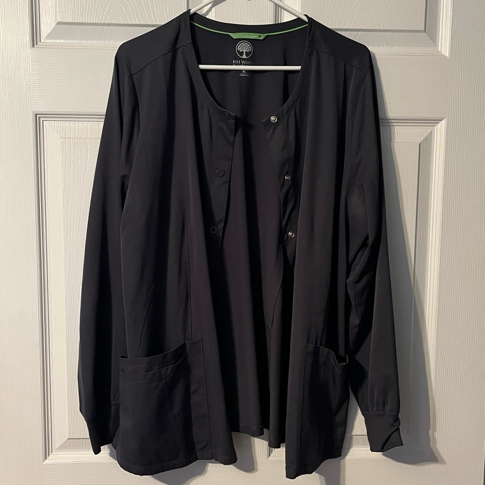 Women’s gray Healing Hands scrub jacket